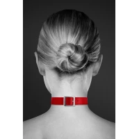 Чокер з кільцем для повідця Bijoux Pour Toi - FETISH Red, екошкіра — Переглянути зображення 2