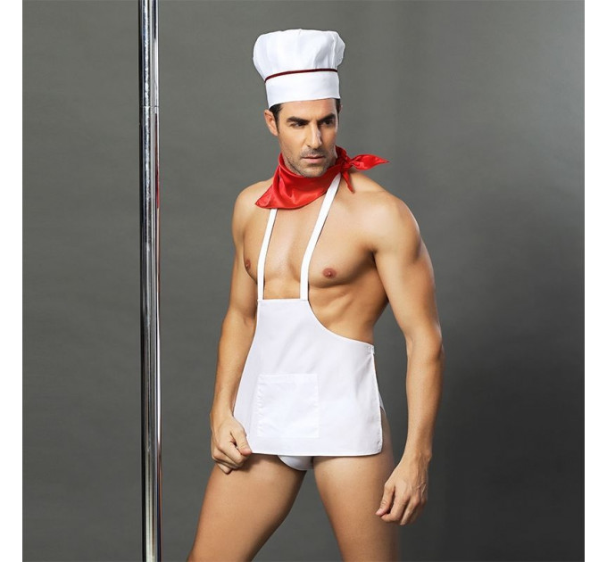 Чоловічий еротичний костюм кухаря "Умілий Джек" One Size: сліпи, фартух, хустка і ковпак