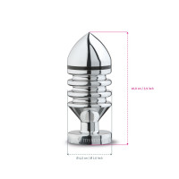 Металева анальна пробка Mystim Hector Helix S для електростимулятора, діаметр 4 см