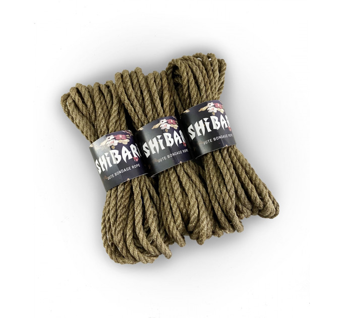 Джутова мотузка для шібарі Feral Feelings Shibari Rope, 8 м сіра