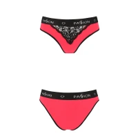 Трусики з широкою гумкою і мереживом Passion PS001 PANTIES L, red-black — Переглянути зображення 4