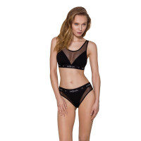 Топ с прозрачной вставкой Passion PS002 TOP S, black