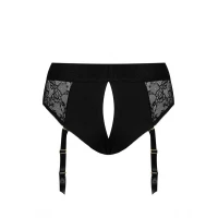 Мереживні труси для страпону з підв'язками для панчох Strap-On-Me DIVA HARNESS - M — Переглянути зображення 4