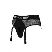 Мереживні труси для страпону з підв'язками для панчох Strap-On-Me DIVA HARNESS - M — Переглянути зображення 2