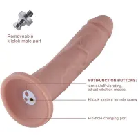 Фалоімітатор 10.2″ з вібрацією для секс-машин Hismith Silicone Dildo with Vibe, KlicLok, пульт ДК — Переглянути зображення 2