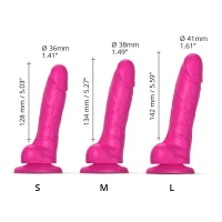 Реалістичний фалоімітатор Strap-On-Me Sliding Skin Realistic Dildo Fuchsia S, ефект рухливої шкіри — Переглянути зображення 4