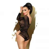 Боді Penthouse High On Love S/L Black, глибокий виріз на спині, імітація стреп — Переглянути зображення 2