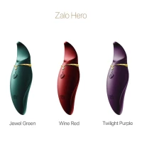 Вібратор 2в1 з язичком Zalo — Hero Twilight Purple, кристал Swarovski — Переглянути зображення 8