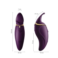 Вібратор 2в1 з язичком Zalo — Hero Twilight Purple, кристал Swarovski — Переглянути зображення 2