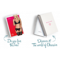 Кружевной комплект белья Obsessive 810-SEG-1 L/XL Black, бюстгальтер, стринги, пояс для чулок — Просмотреть изображение 9