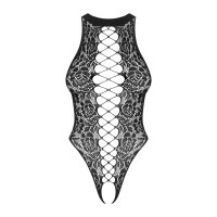 Ажурный бодистокинг с эффектом шнуровки Obsessive B129 teddy black XL/XXL, черный, с доступом Ажурный бодистокинг с эффектом шнуровки Obsessive B129 teddy black XL/XXL, черный, с доступом