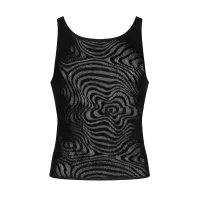 Мужская полупрозрачная майка-борцовка с узором Obsessive T103 tank top S/M/L, черная — Просмотреть изображение 5