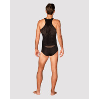 Чоловіча напівпрозора майка-борцовка з візерунком Obsessive T103 tank top S/M/L, чорна — Переглянути зображення 4