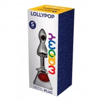 Металева анальна пробка Wooomy Lollypop Double Ball Metal Plug Red S, діам. 2,8 см, довжина 8,5 см — Переглянути зображення 4