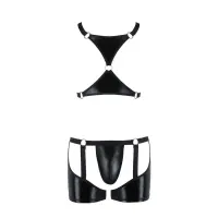Комплект еротичної чоловічої білизни Passion 047 SET JOHN XXL/XXXL Black, труси, портупея — Просмотреть изображение 5
