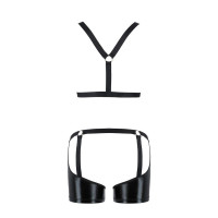 Комплект еротичної чоловічої білизни Passion 047 SET JOHN XXL/XXXL Black, труси, портупея — Переглянути зображення 6