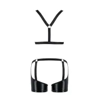 Комплект еротичної чоловічої білизни Passion 047 SET JOHN XXL/XXXL Black, труси, портупея — Просмотреть изображение 6