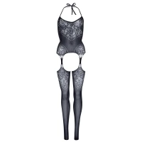 Еротичний бодістокінг Leg Avenue Jacquard net Black, імітація панчіх, відкритий доступ, one size — Переглянути зображення 6