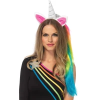 Обруч ріг єдинорога Leg Avenue Magical Unicorn Headband, з райдужною гривою — Просмотреть изображение 1