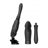 Компактна смарт секс-машина Zalo – Sesh Obsidian Black, 2 насадки, пульт ДК, кристал Swarovski — Переглянути зображення 1