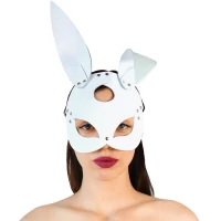 Шкіряна маска Зайчика Art of Sex - Bunny mask, колір Білий — Просмотреть изображение 1