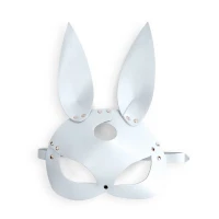 Шкіряна маска Зайчика Art of Sex - Bunny mask, колір Білий — Просмотреть изображение 4