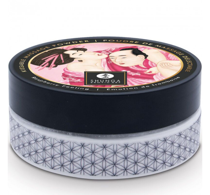 Смачна пудра для оральних пестощів Shunga Body Powder Raspberry feeling, 75 г, аромат малини