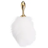 Металева анальна пробка — кролячий хвіст LOCKINK SEVANDA White Bunny-Tail Anal Rose-shape Plug — Переглянути зображення 6