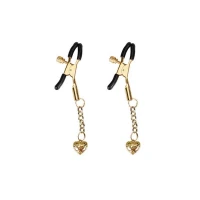 Затискачі для сосків з підвіскою Liebe Seele Hollow Heart Nipple Clamps Gold — Просмотреть изображение 1