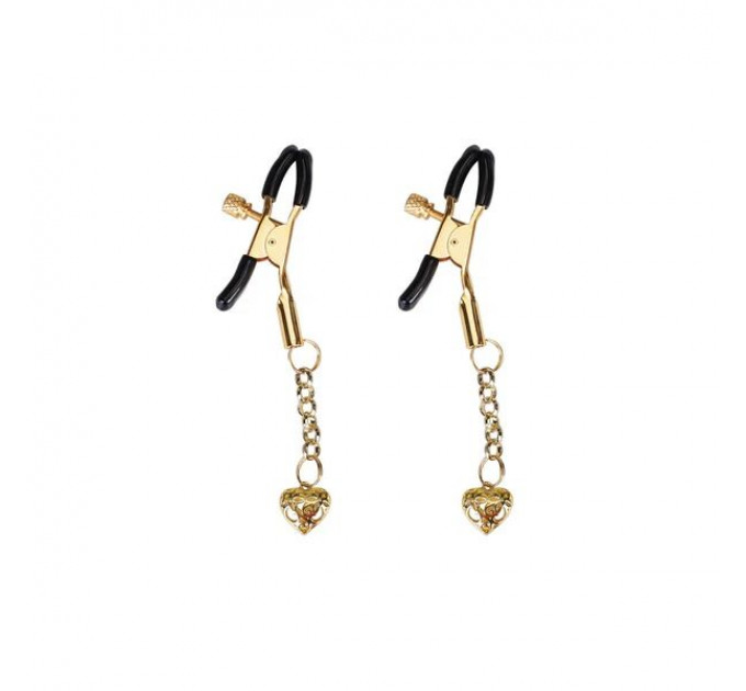Затискачі для сосків Liebe Seele Hollow Heart Nipple Clamps Gold