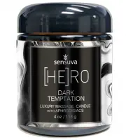 Масажна свічка Sensuva [HE]RO Dark Temptation Massage Oil Candle 113г — Просмотреть изображение 1