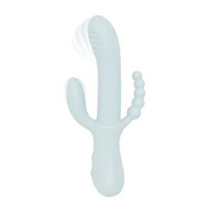 Потрійний вібратор Good Vibes Only – SAGE Triple Stimulation Vibe Soft Silicone – Blue, манливий рух
