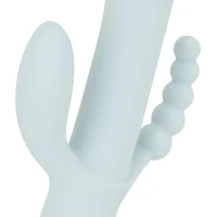 Потрійний вібратор Good Vibes Only – SAGE Triple Stimulation Vibe Soft Silicone – Blue, манливий рух — Переглянути зображення 5