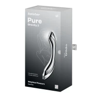 Металевий дилдо Satisfyer Pure Gravity 2, двосторонній, можна нагрівати й охолоджувати, дуже важкий — Просмотреть изображение 5