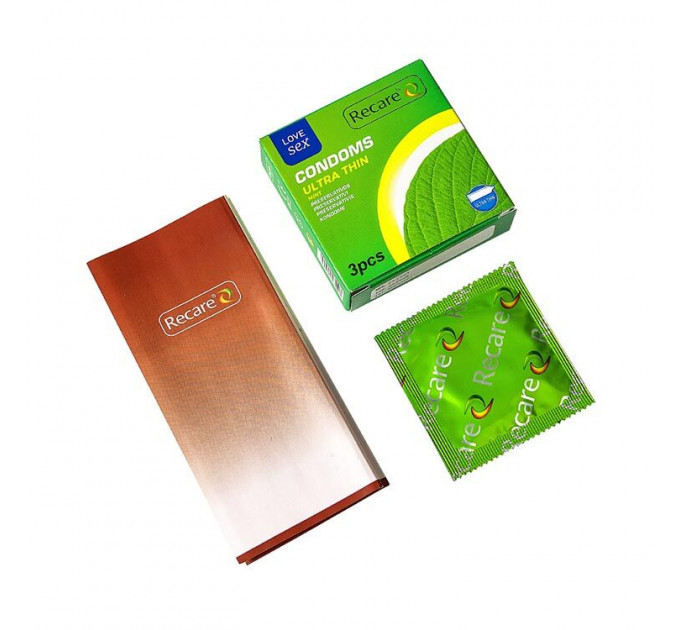 Презервативи Ultra Thin Mint Condoms 3 шт, ультратонкі, аромат: м'ята
