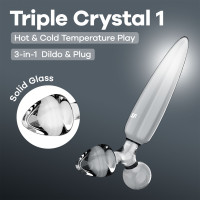 Тристоронній скляний дилдо Satisfyer Triple Crystal 1 Transparent — Переглянути зображення 6