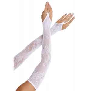 Мітенки Leg Avenue Floral Net Extra Long Gauntlet Arm Warmers White One Size