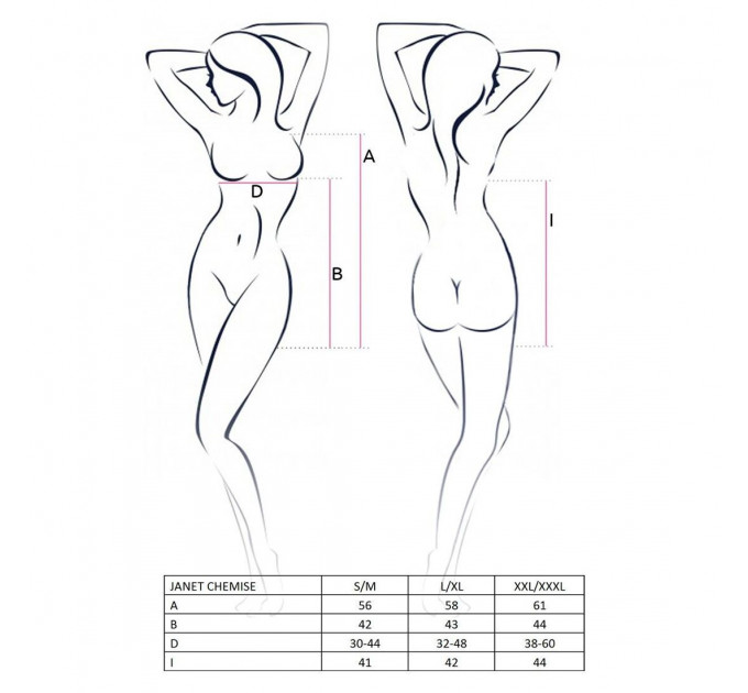 Прозора сорочка бебі-дол Passion JANET CHEMISE S/M, white, трусики