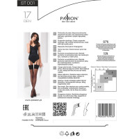 Классические чулки под пояс с широкой резинкой Passion ST001 5 nero