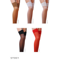 Классические чулки под пояс с широкой резинкой Passion ST001 5 nero