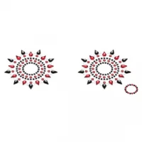 Пестіс з кристалів Petits Joujoux Gloria set of 2 - Black/Red, прикраса на груди — Переглянути зображення 1