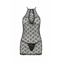 Напівпрозора сорочка Passion AZALIA CHEMISE S/M, black — Переглянути зображення 5