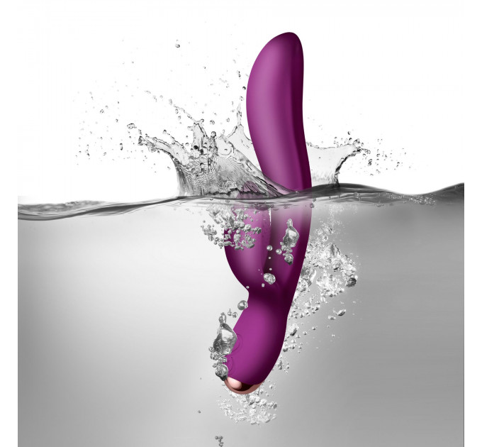 Вибратор-кролик Rocks Off Regala Fuchsia для стимуляции точки А, 2 мощных мотора, LED-подсветка