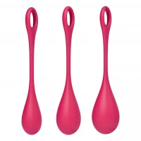 Набір йоні намистин Satisfyer Yoni Power 1 Red, діаметр 2-2,5-3см, вага 22-46-74гр — Просмотреть изображение 3