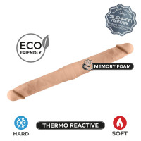 Фалоімітатор двосторонній SIlexD Billy-Joe Double Dong S Flesh, двошаровий, силікон+Silexpan, діаметр 3,9 см