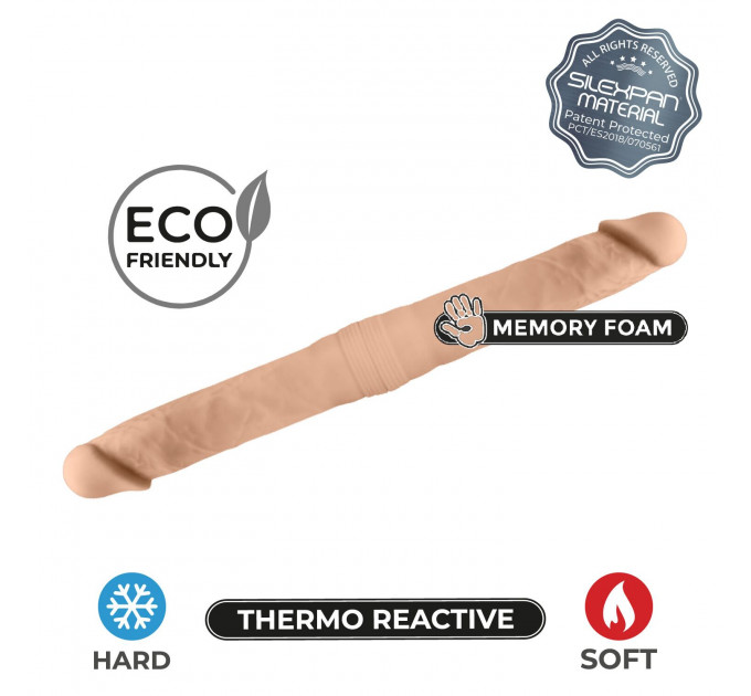 Фаллоимитатор двусторонний SIlexD Billy-Joe Double Dong S Flesh, двухслойный, силикон+Silexpan