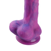 Фалоімітатор 8.2″ з вібрацією для секс-машин Hismith Purple Silicone Dildo with Vibe, KlicLok — Переглянути зображення 5