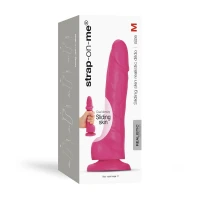 Реалістичний фалоімітатор Strap-On-Me Sliding Skin Realistic Dildo Fuchsia M, ефект рухливої шкіри — Переглянути зображення 7