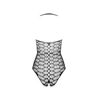 Бодистокинг в крупную сетку Passion BS087 black, открытая спина, халтер, с доступом
