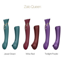 Смартвибратор 3в1 Zalo — Queen Set Wine Red, пульсирующая жемчужина и вакуум, кристалл Swarovski — Просмотреть изображение 9